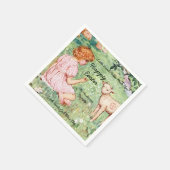 Personalisiertes Vintages Osterklumpen Serviette (Ecke)