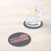 Personalisiertes Vintages Party 40. Geburtstag Runder Pappuntersetzer (Vor Ort)