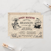 Personalisiertes Vintages Piratenschiff Geburtstag