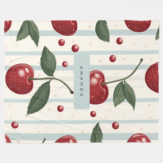 Personalisiertes Vintages Retro-Rotkrebsmuster Fleecedecke (Vorderseite (Horizontal))