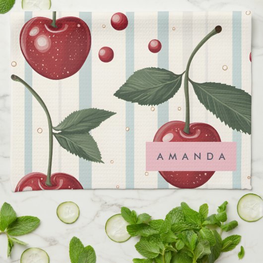 Personalisiertes Vintages Retro-Rotkrebsmuster Geschirrtuch (Gefaltet)