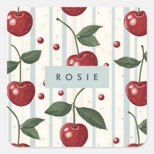 Personalisiertes Vintages Retro-Rotkrebsmuster Quadratischer Aufkleber