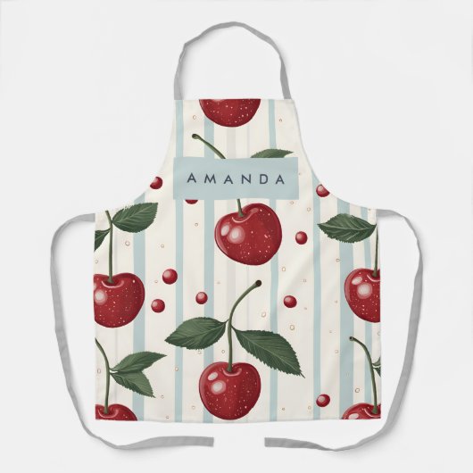 Personalisiertes Vintages Retro-Rotkrebsmuster Schürze (Vorderseite)