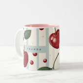 Personalisiertes Vintages Retro-Rotkrebsmuster Zweifarbige Tasse (Vorderseite Links)