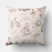 Personalisiertes Vintages rosa Kinderzimmer Kissen (Vorderseite)