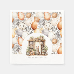Personalisiertes Vintages rustikales Ostern Serviette