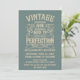 Personalisiertes Vintages Whiskey-Party 45. Geburt Einladung