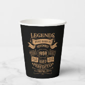 Personalisiertes Vintages Whiskey-Party zum 65. Ge Pappbecher (Rückseite)