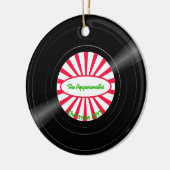 Personalisiertes Vinyl Record Red Ray Burst Foto Keramik Ornament (Links)