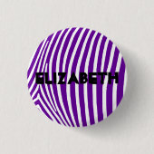 Personalisiertes Violett Lila Zebra Streifen Button (Vorderseite)