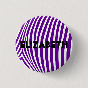 Personalisiertes Violett Lila Zebra Streifen Button