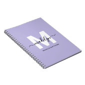 Personalisiertes violettes Anfangsmonogramm Notizblock (Rechte Seite)