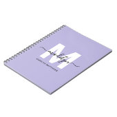 Personalisiertes violettes Anfangsmonogramm Notizblock (Linke Seite)