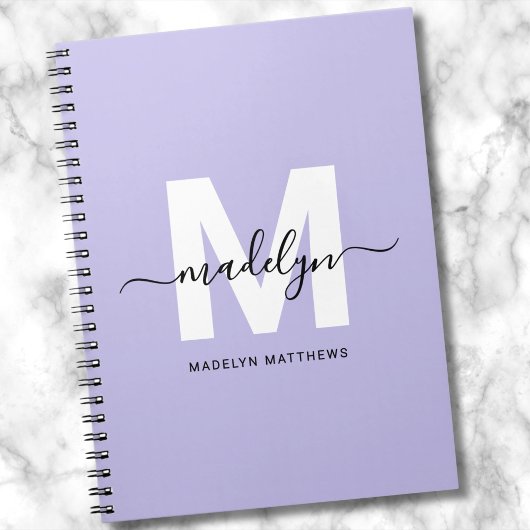 Personalisiertes violettes Anfangsmonogramm Notizblock