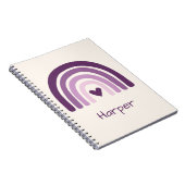 Personalisiertes violettes Regenbogen-Monogramm Notizblock (Rechte Seite)