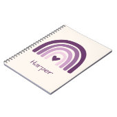Personalisiertes violettes Regenbogen-Monogramm Notizblock (Linke Seite)