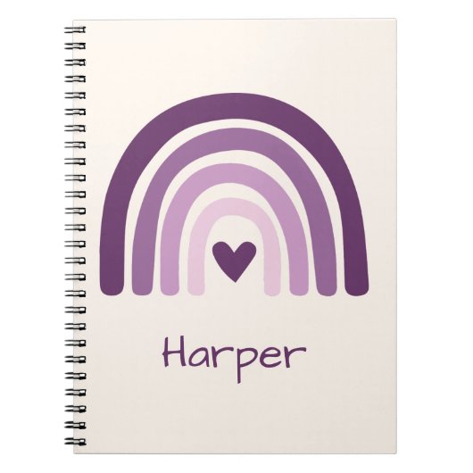 Personalisiertes violettes Regenbogen-Monogramm Notizblock (Vorderseite)