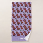 Personalisiertes violettes Violin Badehandtuch (Badehandtuch)
