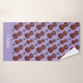 Personalisiertes violettes Violin Badehandtuch (Badehandtuch)