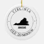 Personalisiertes Virginia-Ornament Keramik Ornament (Hinten)