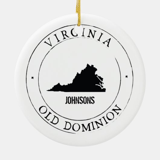 Personalisiertes Virginia-Ornament Keramik Ornament (Hinten)