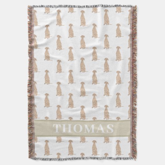 Personalisiertes Vizsla Baby Blanket Pink & White Decke (Vorderseite Vertikal)