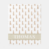 Personalisiertes Vizsla Baby Blanket Pink & White Fleecedecke (Vorderseite)