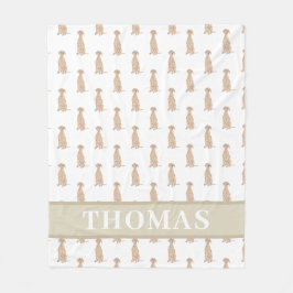 Personalisiertes Vizsla Baby Blanket Pink & White Fleecedecke