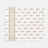 Personalisiertes Vizsla Baby Blanket Pink & White Fleecedecke (Vorderseite (Horizontal))