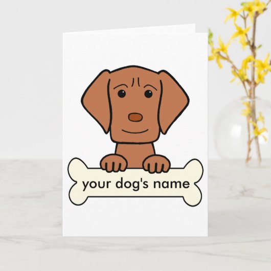 Personalisiertes Vizsla Karte (Gelbe Blume)