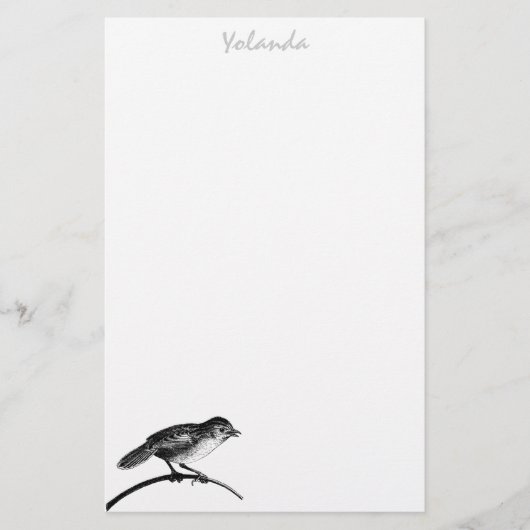 Personalisiertes Vogelpapier Briefpapier (Vorderseite)