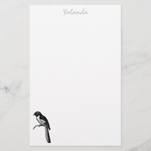 Personalisiertes Vogelpapier Briefpapier (Vorderseite)