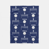 Personalisiertes Volleyball-Ball & Net-Muster Fleecedecke (Vorderseite)