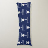 Personalisiertes Volleyball-Ball & Net-Muster Seitenschläferkissen (Vorderseite Vertikal)