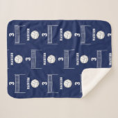 Personalisiertes Volleyball-Ball & Net-Muster Sherpadecke (Vorderseite (Horizontal))