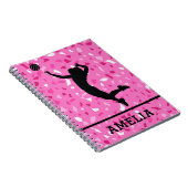 Personalisiertes Volleyball- und rosa Terrazzo-Mus Notizblock (Rechte Seite)