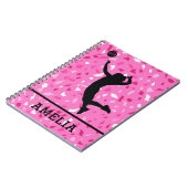 Personalisiertes Volleyball- und rosa Terrazzo-Mus Notizblock (Linke Seite)