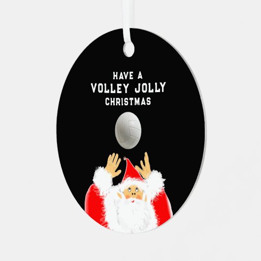 personalisiertes Volleyball Weihnachten Ornament Aus Metall (Vorderseite links)