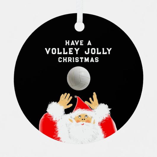 personalisiertes Volleyball Weihnachten Ornament Aus Metall (Vorderseite)