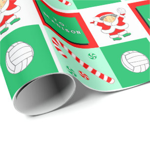 Personalisiertes Volleyball-Weihnachtspapier Geschenkpapier