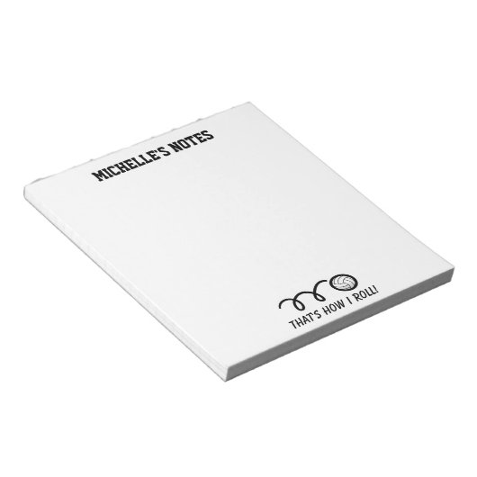 Personalisiertes Volleyballsportzeichen Notizblock (angewinkelt)