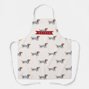 Personalisiertes Vornehmes Süßes Dachshund-Hundemu Schürze