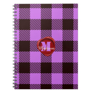 Personalisiertes Wachssiegel Monogramm Name Orchid Notizblock