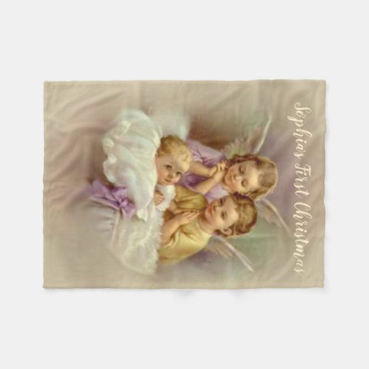 Personalisiertes Wächter-Engels-Engelbaby in der Fleecedecke (Vorderseite (Horizontal))