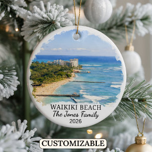 Personalisiertes Waikiki-Strand-Ornament, individu Keramik Ornament