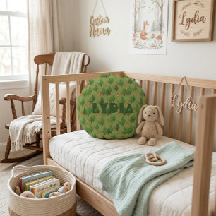 Personalisiertes Wald-Fuchs-Baby  Rundes Kissen