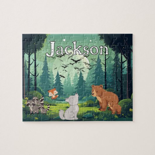 Personalisiertes Wald-Kinder-Name-Puzzle Puzzle (Horizontal)