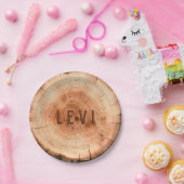 Personalisiertes Wald Rustikales Baumkörnchen Pappteller (Party)