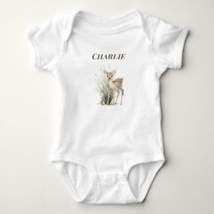 Personalisiertes Waldhirsch-Baby Baby Strampler