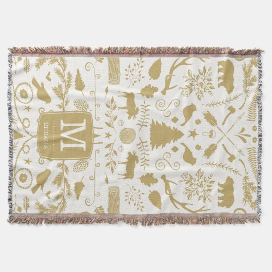 Personalisiertes Waldland Holiday Throw Blanket Decke (Vorderseite)